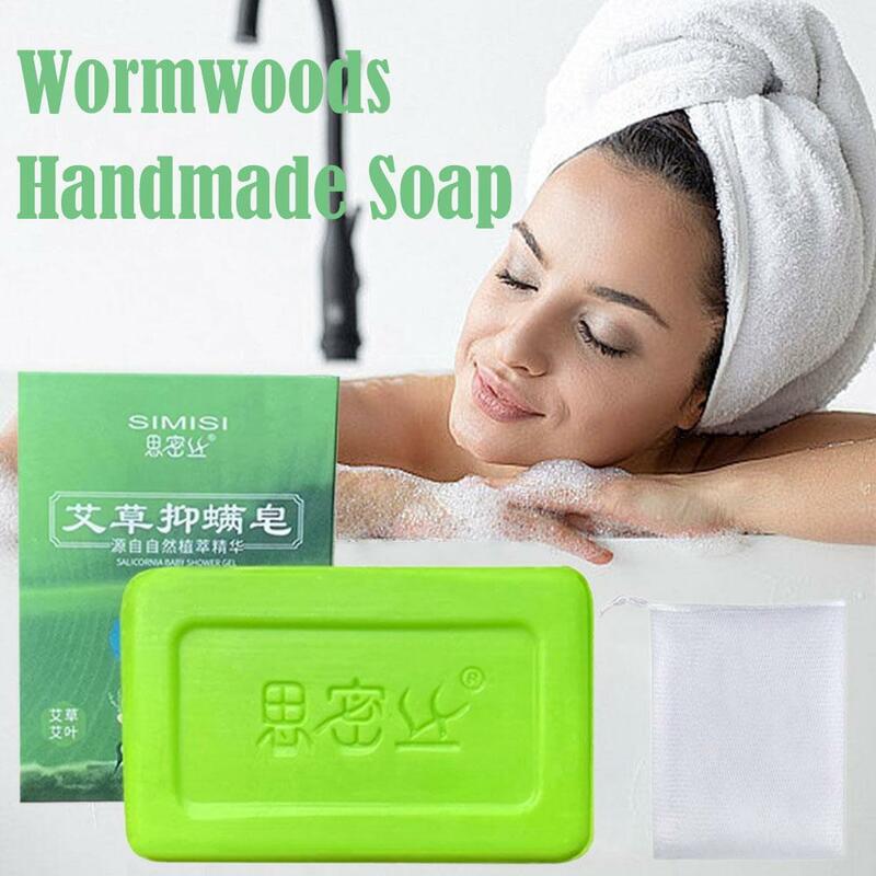 Wormwoods sapone fatto a mano pulito idratare Anti-prurito sapone essenziale di rosa naturale per la pulizia delle mani del bagno del viso 80g 100g O4T7