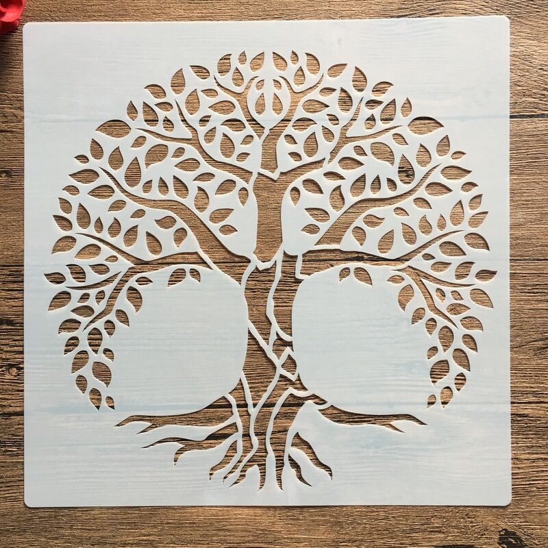 30*30cm mandala life tree stencil fai da te pittura murale scrapbook colorazione incisione album modello decorativo disegno stencil