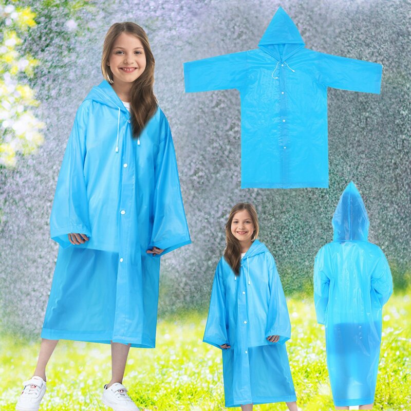 Herbruikbare Clear Eva Regen Draagbare Regenjas Regenjassen Lichtgewicht Voor Meisjes Jongens Jassen Met Capuchon Vrouw Regenjas Met Capuchon