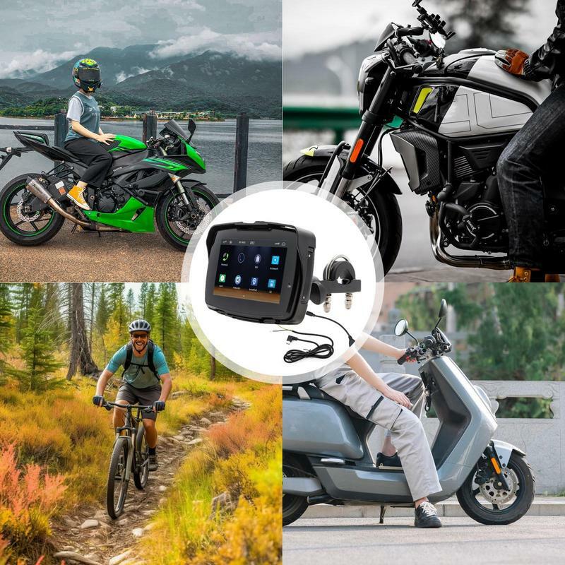 오토바이 GPS 네비게이션 휴대용 스크린 네비게이터, 무선 듀얼 링크 오토바이 액세서리, 5 인치 오토바이