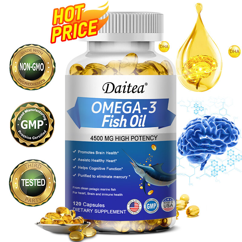 Omega-3 olio di pesce-benefici del sistema cardiovascolare, protegge l'affaticamento degli occhi, la funzione cognitiva e la capacità di apprendimento