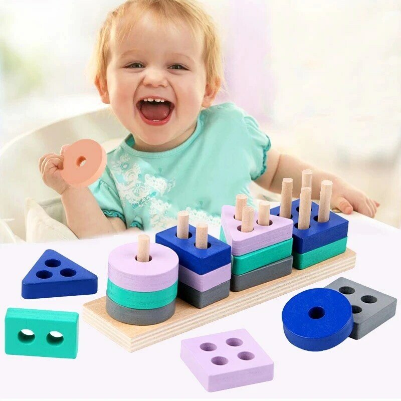 Montessori Baby Spielzeug Kinder 3D Holz Puzzles Frühen Lernen Baby Spiele Spielzeug Pädagogisches Holz Spielzeug Für Kinder 1 2 3 jahre
