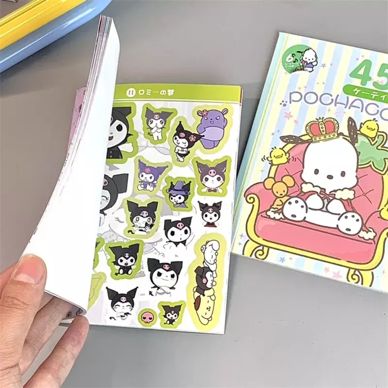 450Pcs Sanrio Kuromi Hello Kitty Sticker Book Melody Goo Card Cartoon Kawaii Sticker Hand Account Decoration For Girls Gift