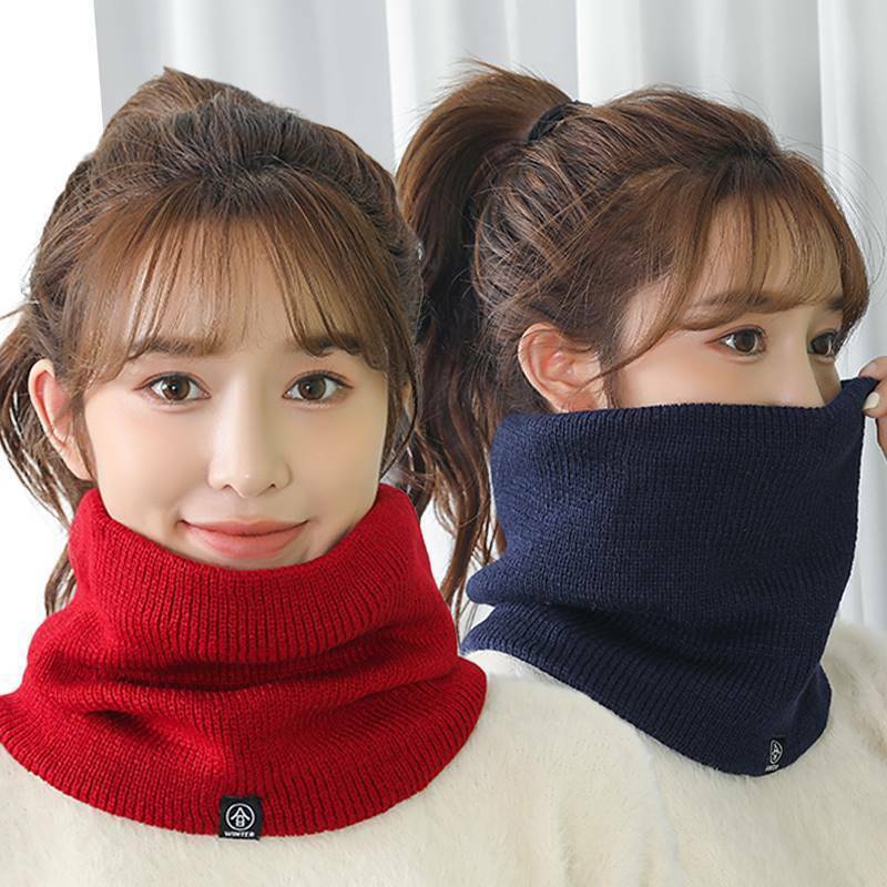 Fashion Soft Knitted Neck Warmer Sport Scarf Women Men Face Cover Winter Skating Running Warm Scarves Thick Cold-proof Collar