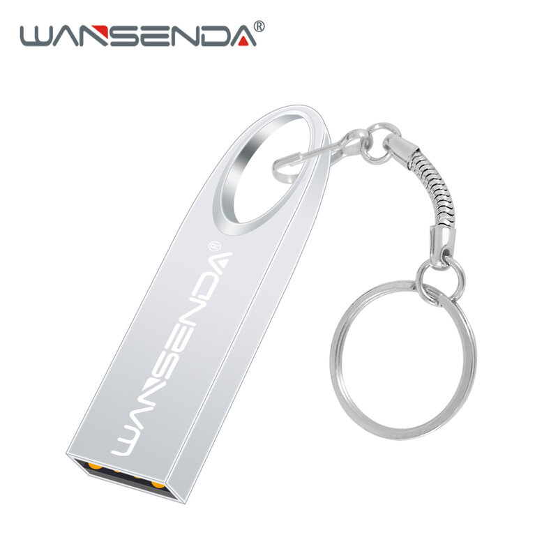 Wansenda Mini USB Flash Drive con portachiavi 128GB Cle USB 64GB 32GB 16GB 8GB 4GB Pen Drive pendrive in metallo Memory Stick