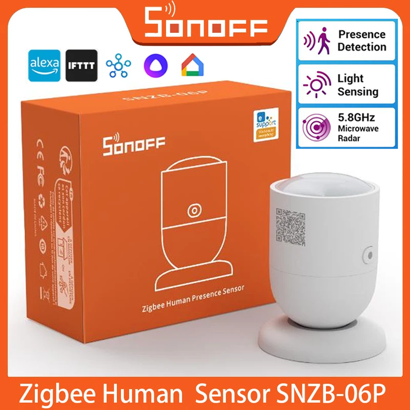 SONOFF 지그비 인체 감지 센서, SNZB-06P 존재 감지, 빛 감지, 스마트 홈 자동화, 구글 알렉사 앨리스용