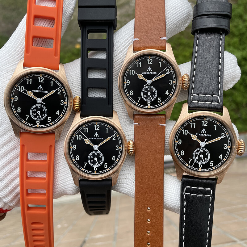 STEELFLIER oficjalne zegarki z brązu SF746S szafirowe lustro VH60 ruchowe świecące 20bar wodoodporne zegarki kwarcowe Vintage