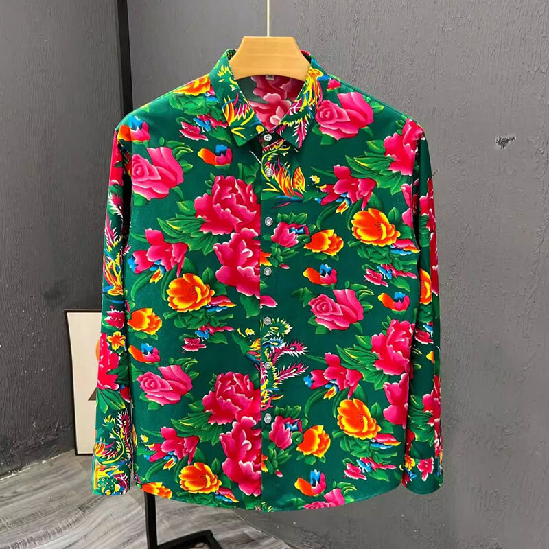 Blusas florais vintage de manga comprida para mulheres, outwear casual, camisas e blusas femininas, primavera e verão, 2022