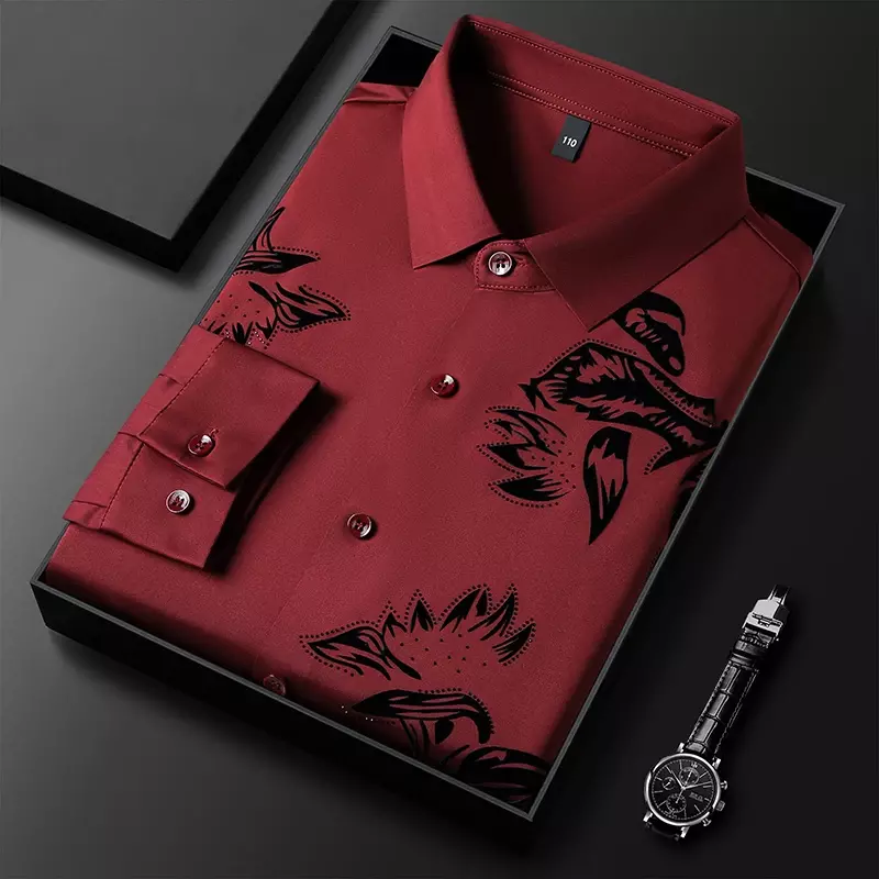 Camisa polo bordada para homens, confortável e elegante, high-end, novo