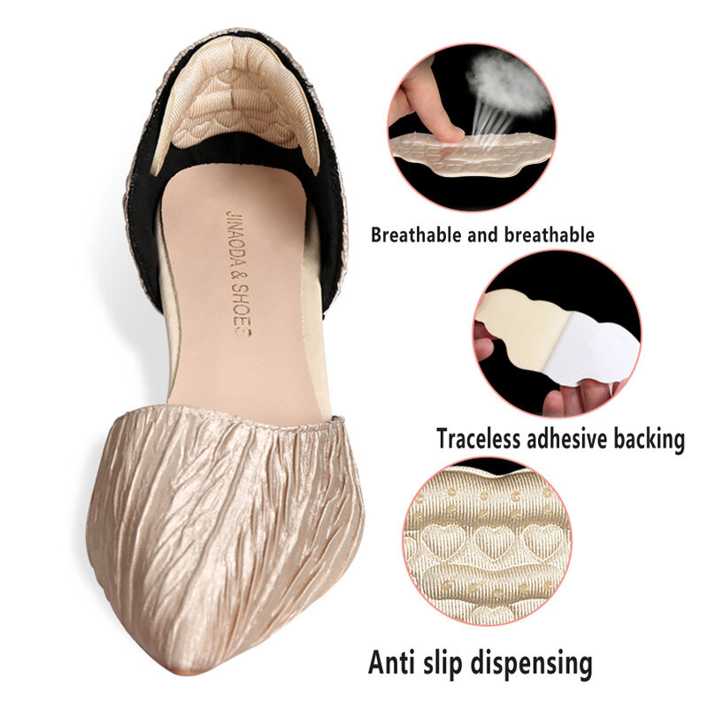 Glue Love Anti slip Post Heel Shoes Anti Wear and Anti Drop Heel Stickers Sports Invisible Size Adjustment Half Size Pads