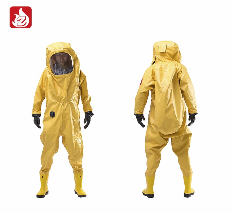 Огнестойкий комбинезон, водонепроницаемая одежда, защита от резки, безопасная форма, тяжелый химический костюм с капюшоном