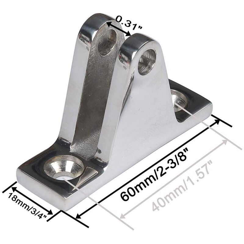 4 Pack Heavy Duty Deck Hinge With Quick Release Pins Bimini Top Fitting Hardware 316 Stainless Steel