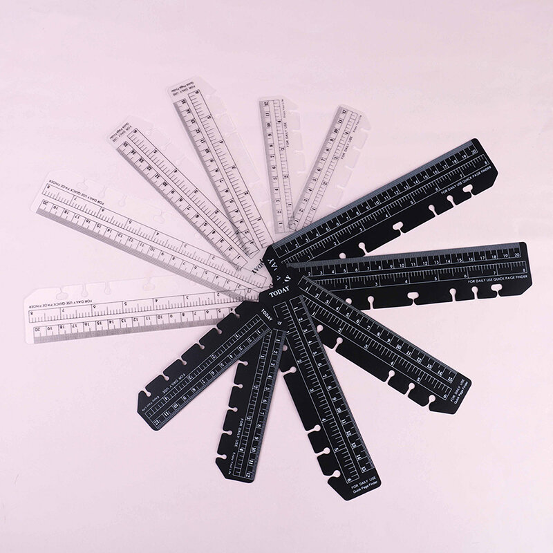 A5 A6 A7 2pcs Black White Bookmark Rulers Thickened 60 Silk DIY Loose-leaf Notebook Standard 6 Holes Quick Page Finder