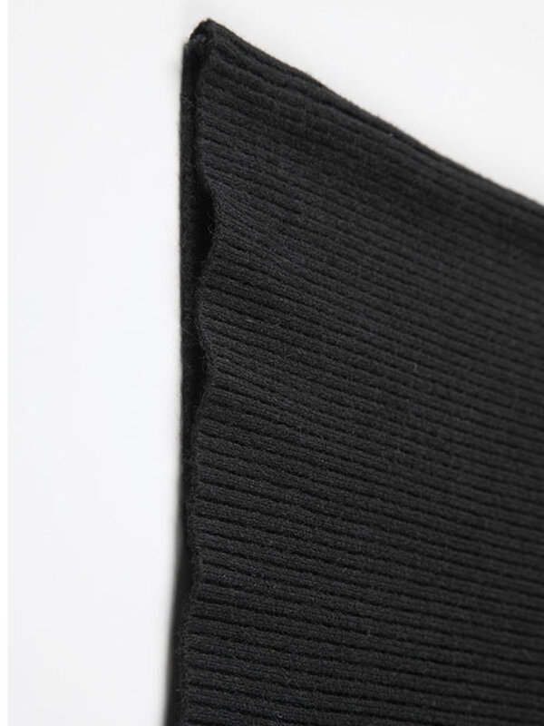 Pull en tricot noir à col roulé, coupe ample, manches longues, nouvelle mode, printemps automne 2023, M834