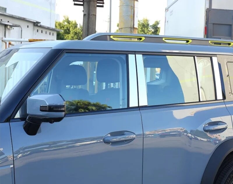Stiker pilar pusat jendela mobil, Strip terang cocok untuk CHERY JETOUR Traveler T2 2023 + dimodifikasi Film pelindung pilar B C