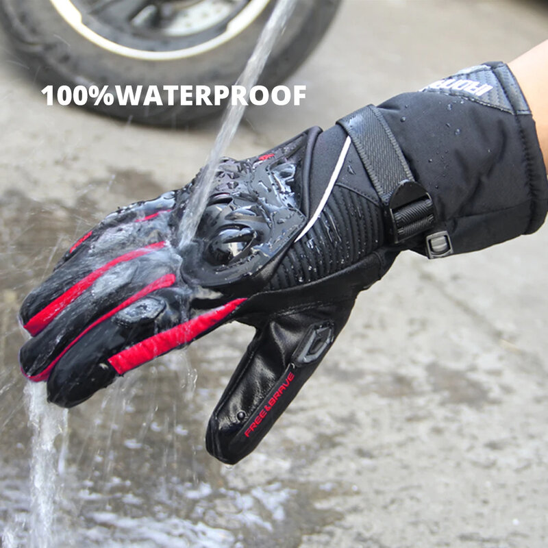 ถุงมือมอเตอร์ไซด์กันลมถุงมือขี่จักรยานสำหรับขับขี่กลางแจ้งถุงมืออุ่นกันลมใหม่