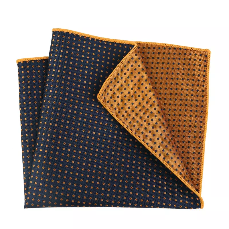 Microfiber Pocket Square Mens Herchief Yellow Brown Dot Fit Formal Party Handkerchief Vintage Check Pocket Square Men Suit Hanky