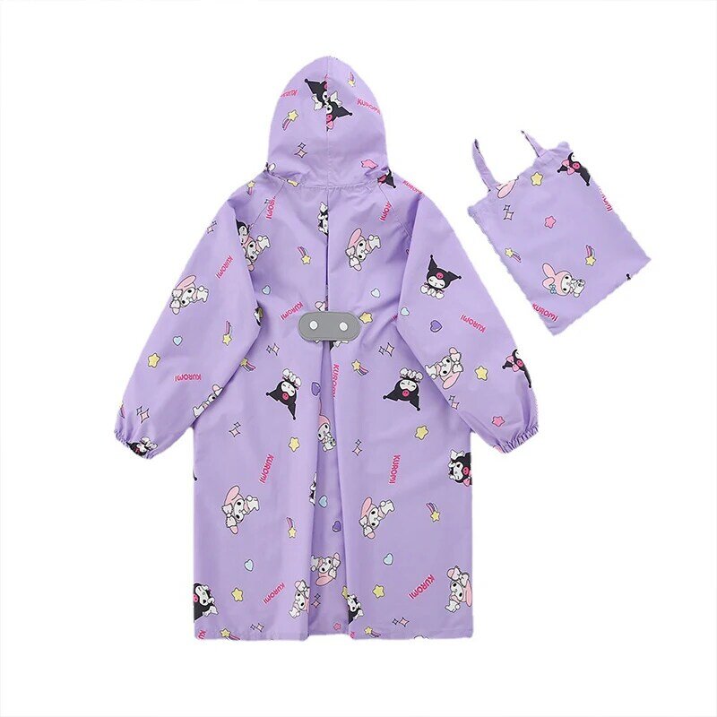Sanrio Large Brim Children Raincoat Kuromi My Melody Hello Kitty Breathable Bag Space High Quality Windproof Rain Gear Kids Gift