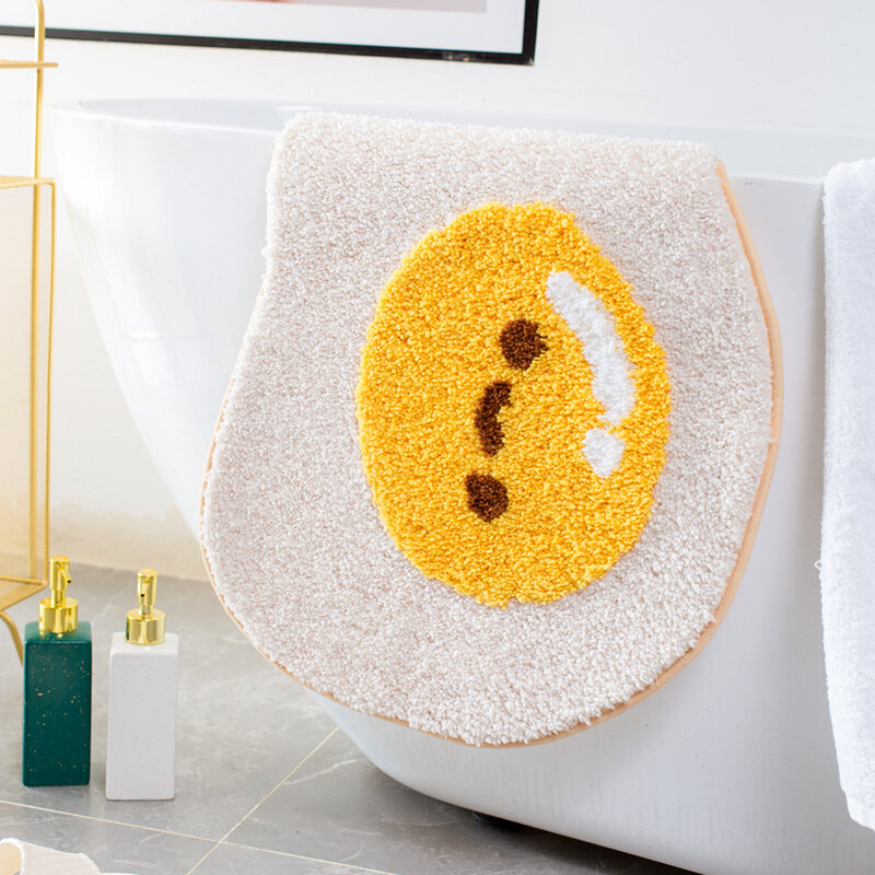 ห้องน้ำพรมน่ารัก Soft Shower พรม Plush ไมโครไฟเบอร์ดูดซับน้ำหนา Shaggy Floor Mats เครื่องล้างทำความสะอาดได้
