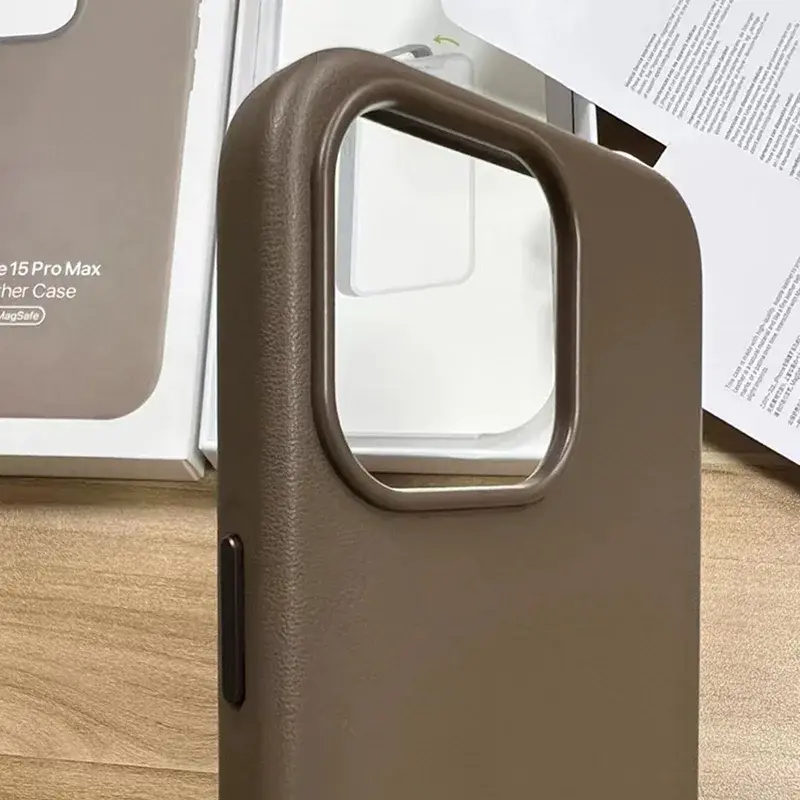 Funda Magsafe de cuero PU Original para iPhone 15 Pro Max 15 Plus, carcasa de carga inalámbrica, funda protectora magnética