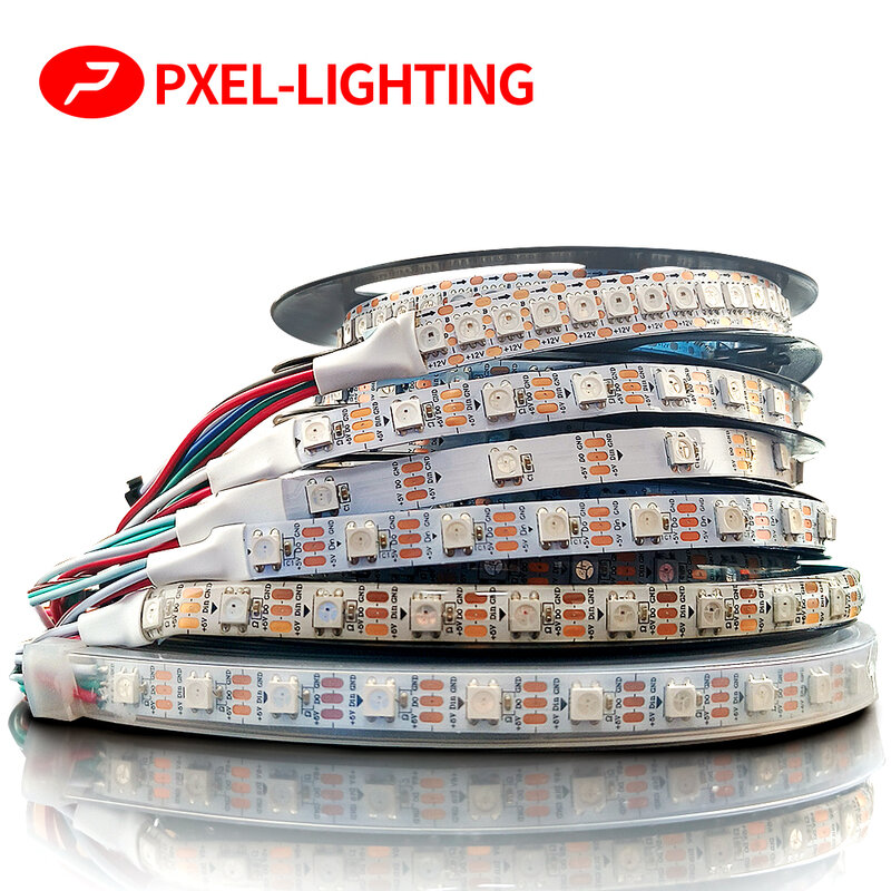Tira de luces LED a todo color, señal dual direccionable, RGB, WS2815, WS2812B, WS2811, 5050 cuentas de lámpara, señal de neón, píxeles inteligentes