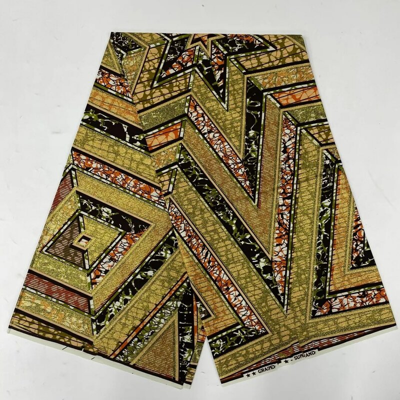2023 cotone africano tessuto cerato dorato stampa moda tessuto cerato oro tessuto Ankara Ghana Nigeria Style Pagne materiale da cucire