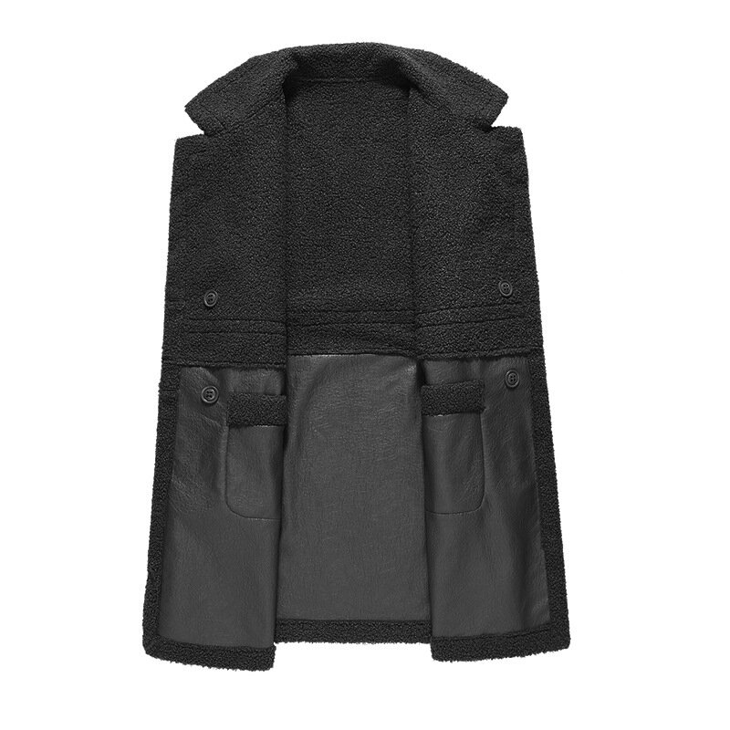 ZXRYXGS jaket kulit Pu longgar wanita, mantel kulit Pu Premium kerah jas beludru musim gugur dan dingin 2023