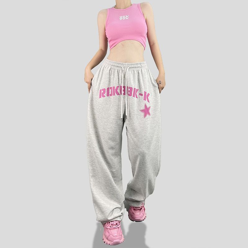 Pantalon de sport hip-hop pour femme, pantalon de garde décontracté, leggings Wstring de proximité, imprimé étoile, danse de rue, jazz, 2024