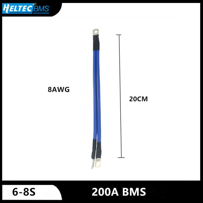 20cm Silicon Wire bms 8AWG Heatproof Soft Silicone Silica Gel Wire Cable with Copper Nose for BMS battery protetcion board