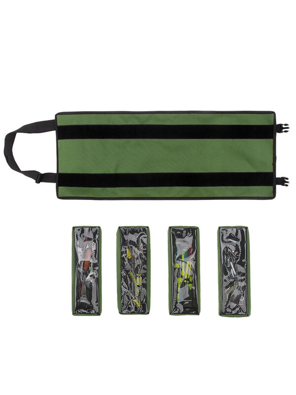 WESSLECO 전기 기사 휴대용 어깨 보관 롤업 도구 가방, 개별 투명 파우치 포함