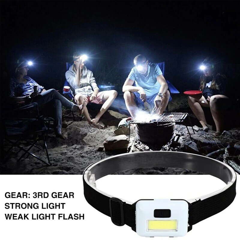 防水LEDヘッドランプ,3つの照明モード,懐中電灯,屋外,キャンプ,釣りに最適