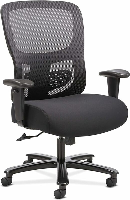 HON Sadie duży i wysoki biurowy siatka na krzesło z tyłu ergonomiczny komputer krzesło biurowe wytrzymałe 400 lb Max-regulowane ramiona, lędźwiowe