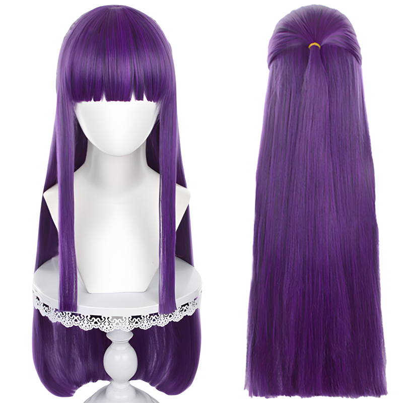80cm Frieren Fern Cosplay Wig Anime Sousou No Frieren Heat Resistant Synthetic Hair Halloween Party Purple Wig