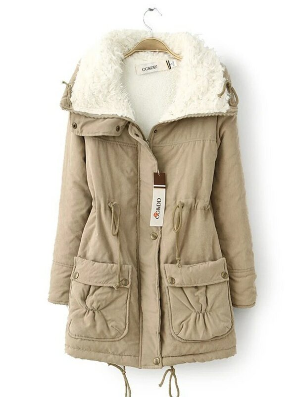 Chaqueta de algodón de gran tamaño para mujer, chaqueta acolchada gruesa, abrigo suelto adelgazante, cintura con cordón, Estilo Vintage, versión coreana, Invierno