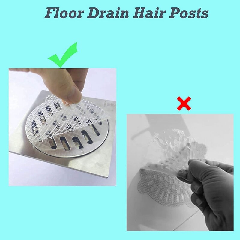 100 Pcs Disposable Shower Drain Hair Catcher Mesh Stickers, Anti Clogging Floor Sink Strainer, Shower Drain Dog Hair