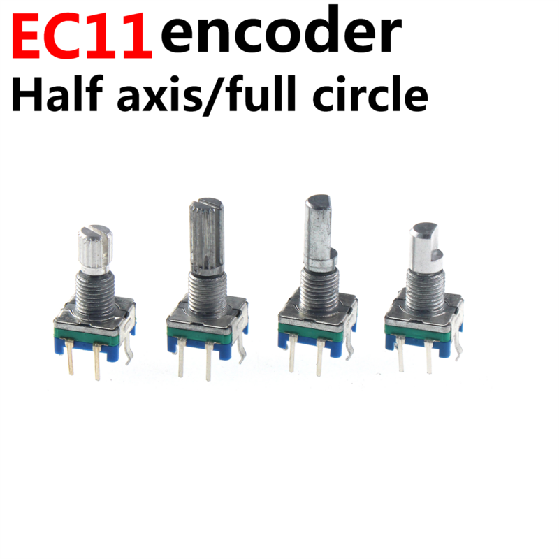 10PCS Ec11 Rotary Encoder Switch 10 15 20mm Plum Blossom full Handle Half Shaft 20 Bit Pulse Digital Signal Potentiometer