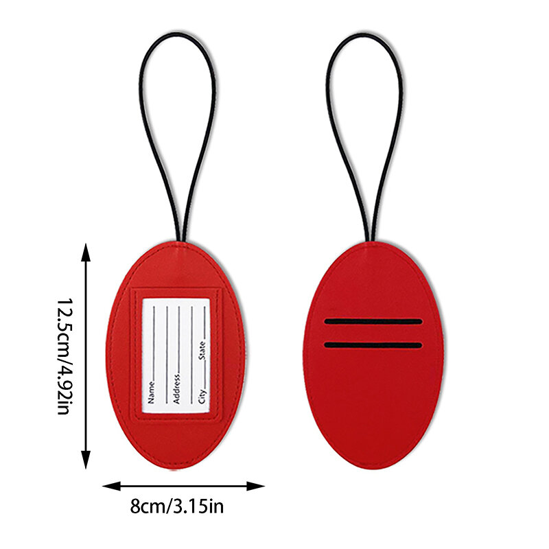 Portable PU Leather Luggage Tags Multicolor Suitcase Identifier Label Bag Tags For Luggage Boarding Bag Tag Travel Accessories