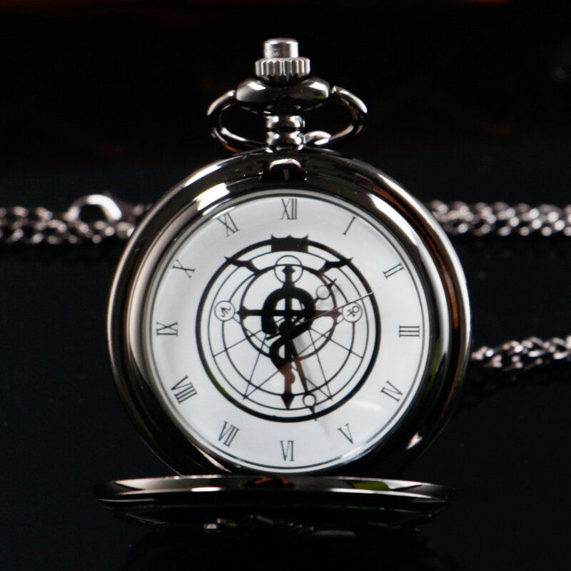 Высококачественные полностью металлические карманные часы с алхимиком для мужчин и женщин часы кварцевые аниме ожерелье Роскошные подарки для детей и мальчиков