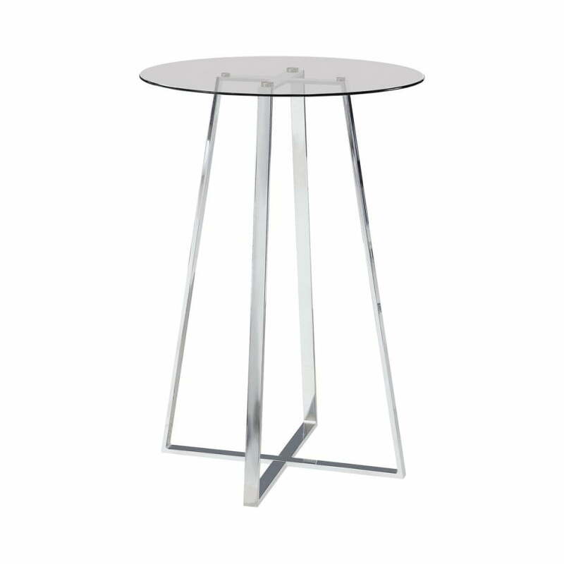 Round Bar Table Glass Top Cocktail Table for Bistro Pub Kitchen