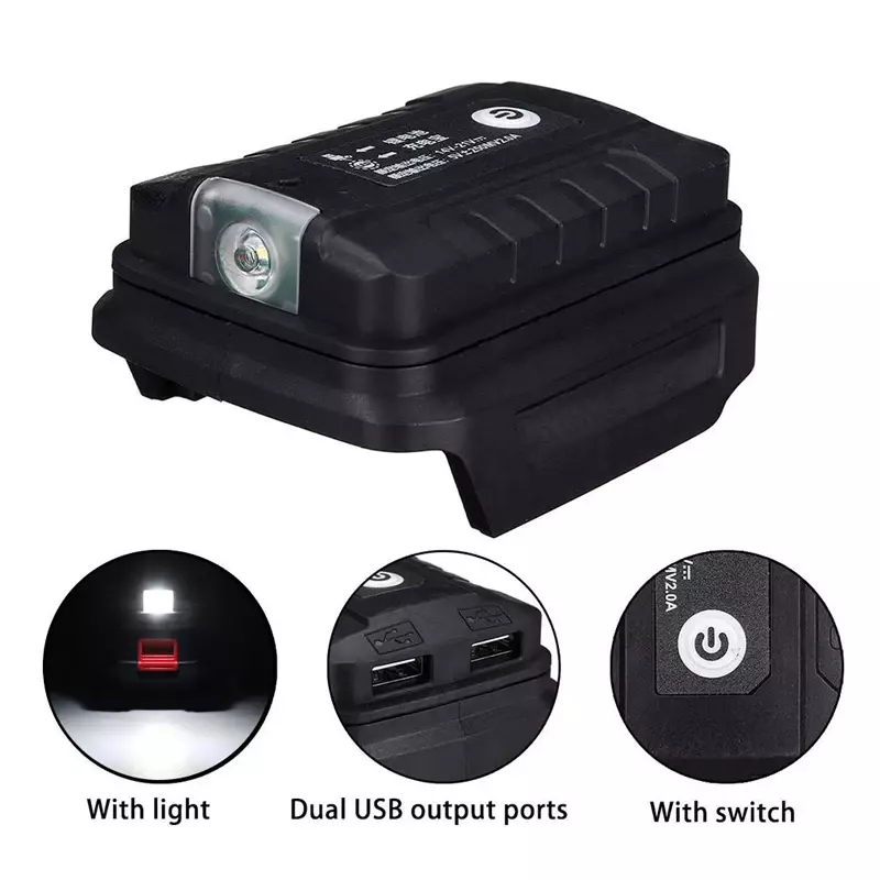 Draagbare Led Licht Met Dual Usb Li-Ion Batterij Adapter Voor Makita Voor Hongsong Voor Lomvum Voor Zhipu Batterij