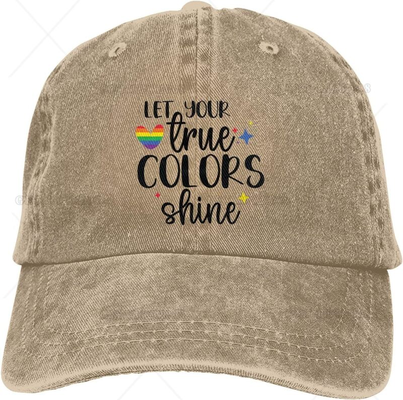 Peace Love Let Your True Color Shine Denim Baseball Cap Golf Dad Hat Adjustable Original Classic Cap Hats Men Women