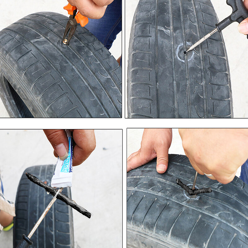 50 pçs carro bicicleta pneu sem câmara tira de vedação pneu plug pneu reparação punctura tubeless striscia di tenuta spina pneumatico
