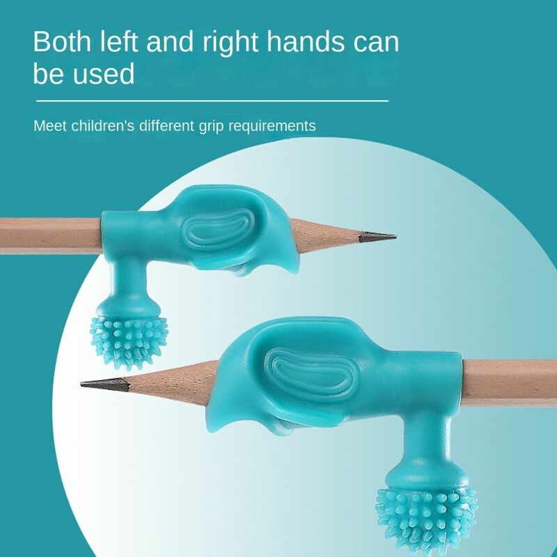 4 buah pegangan korektor alat tulis Orthosis silikon untuk anak pegangan pena tulisan tangan pemegang tempat pensil koreksi