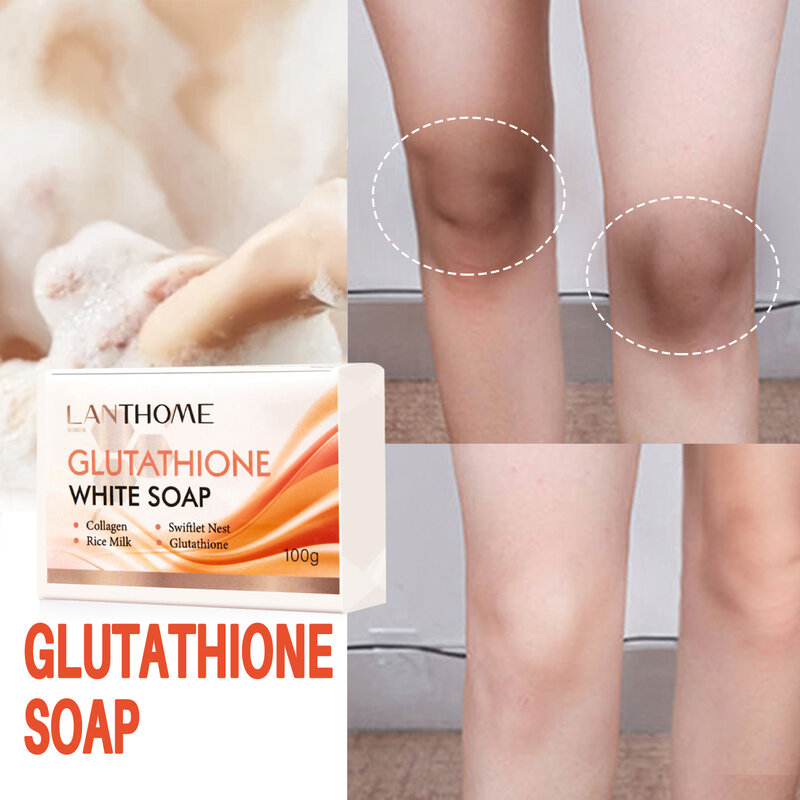 Lanthome-Glutationa Whitening Soap Bar, limpeza corporal facial, Shampoo Bar, mancha escura, removedor de acne, hidratante para pele axilar