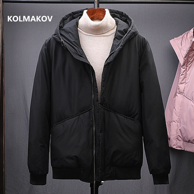 남성용 후드 화이트 덕 재킷, 남성용 고품질 재킷, 겨울 다운 코트, 보온, 사이즈 M-4XL, 2024 신상