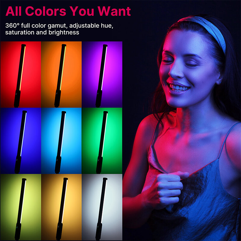 Ulanzi VL119 ручной RGB цветной светильник 19,68 дюймов ручной светодиодный светильник CRI 95 + 2500K-9000K лампа для фотостудии
