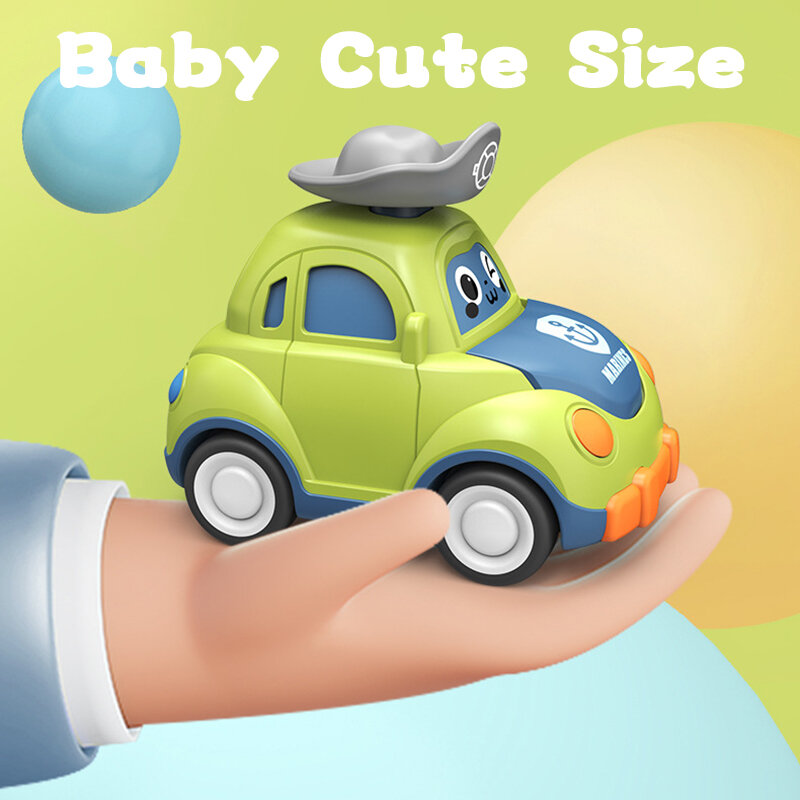 Mini voitures de dessin animé pour bébés, véhicules de presse Go, côtes d'inertie arrière, voitures Montessori, éducation précoce, jouets pour tout-petits garçons