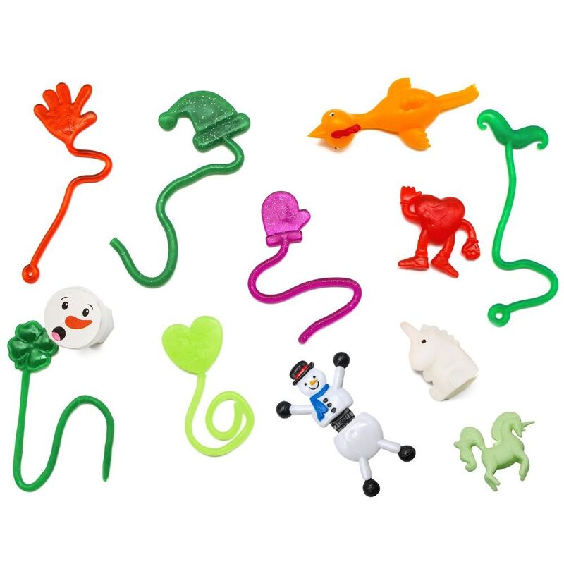 TPR 끈끈한 손 장난감, 장난꾸러기 접착제, 끈적한 손가락 장난감, 탄성 텔레스코픽 크리스마스 선물 파티, 10 개
