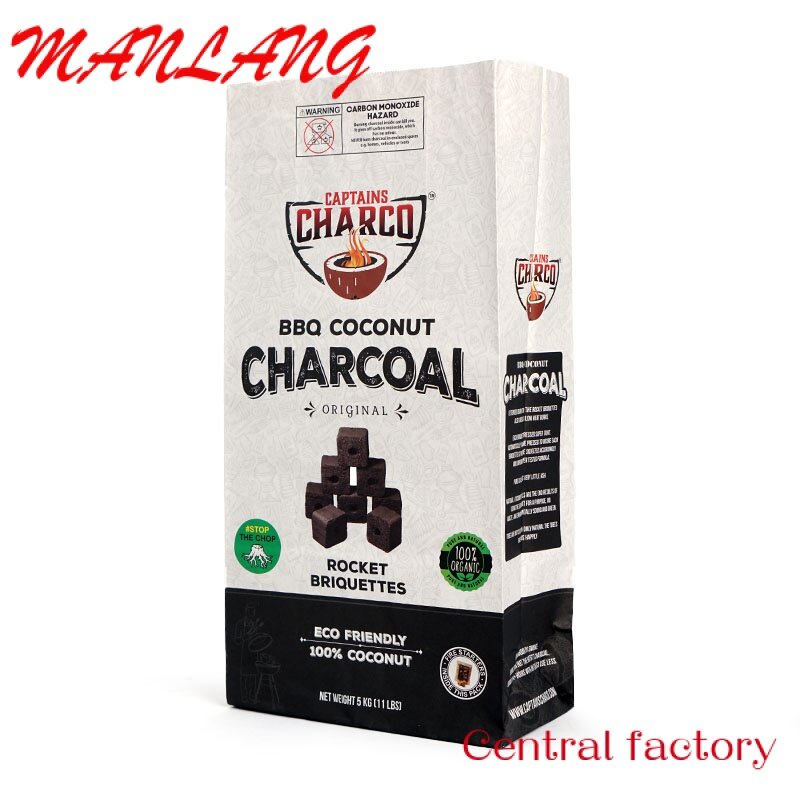 Custom  5kg empty charcoal packing paper bags paper bag for charcoal with your own logo