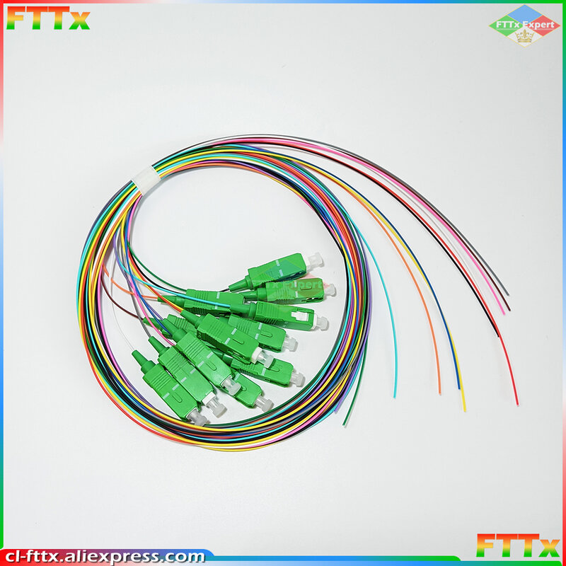 광섬유 다채로운 피그테일 LAZH 심플렉스 단일 모드, SC, APC, UPC, 12 색, 0.9mm 품질 공장 공급